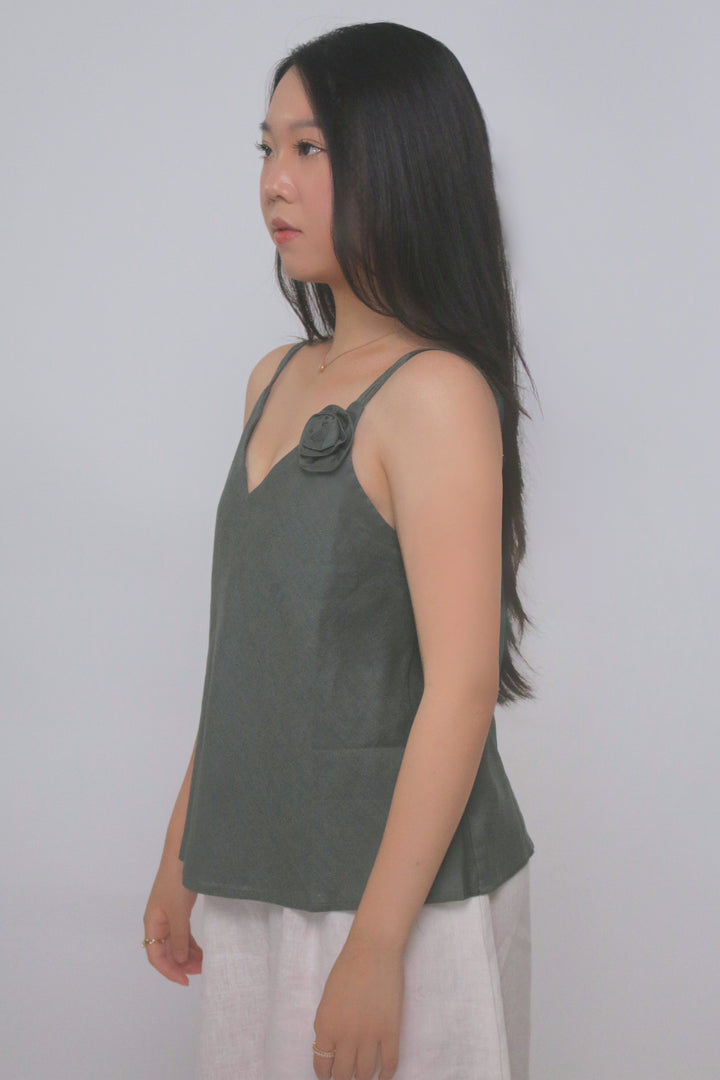 Rosa 100% Linen V-Neck Top